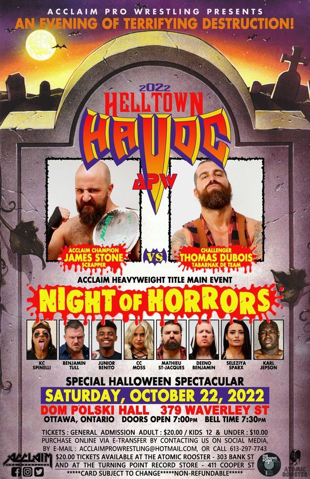 Acclaim Pro Wrestling presents Helltown Havoc: Night of Horrors