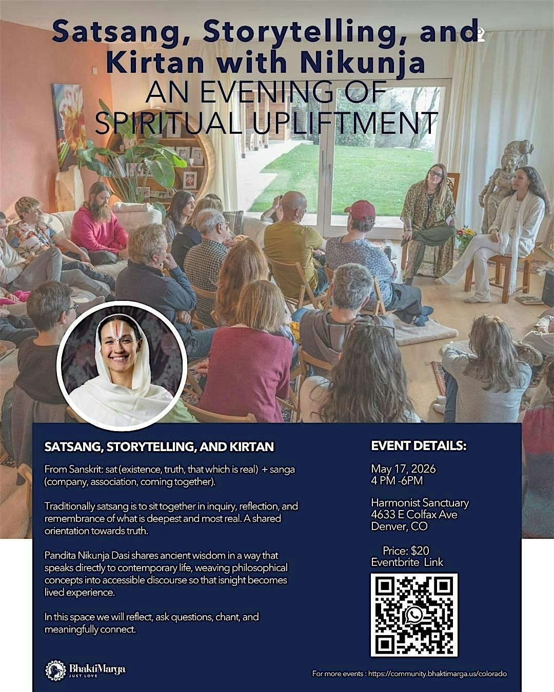 Satsang, Storytelling, and Kirtan with Nikunja