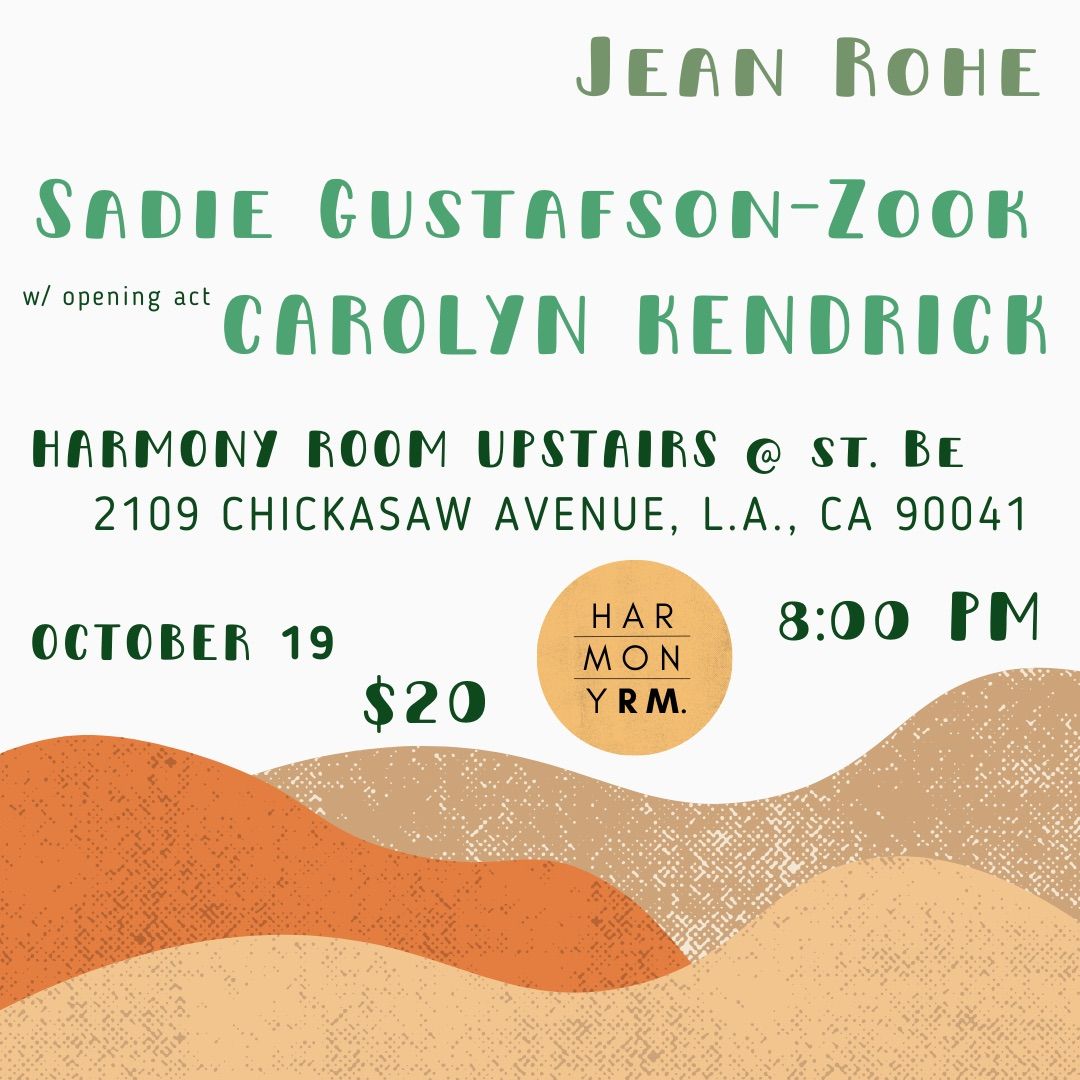 Sadie Gustafson-Zook, Carolyn Kendrick & Jean Rohe LIVE @ The Harmony Room Upstairs