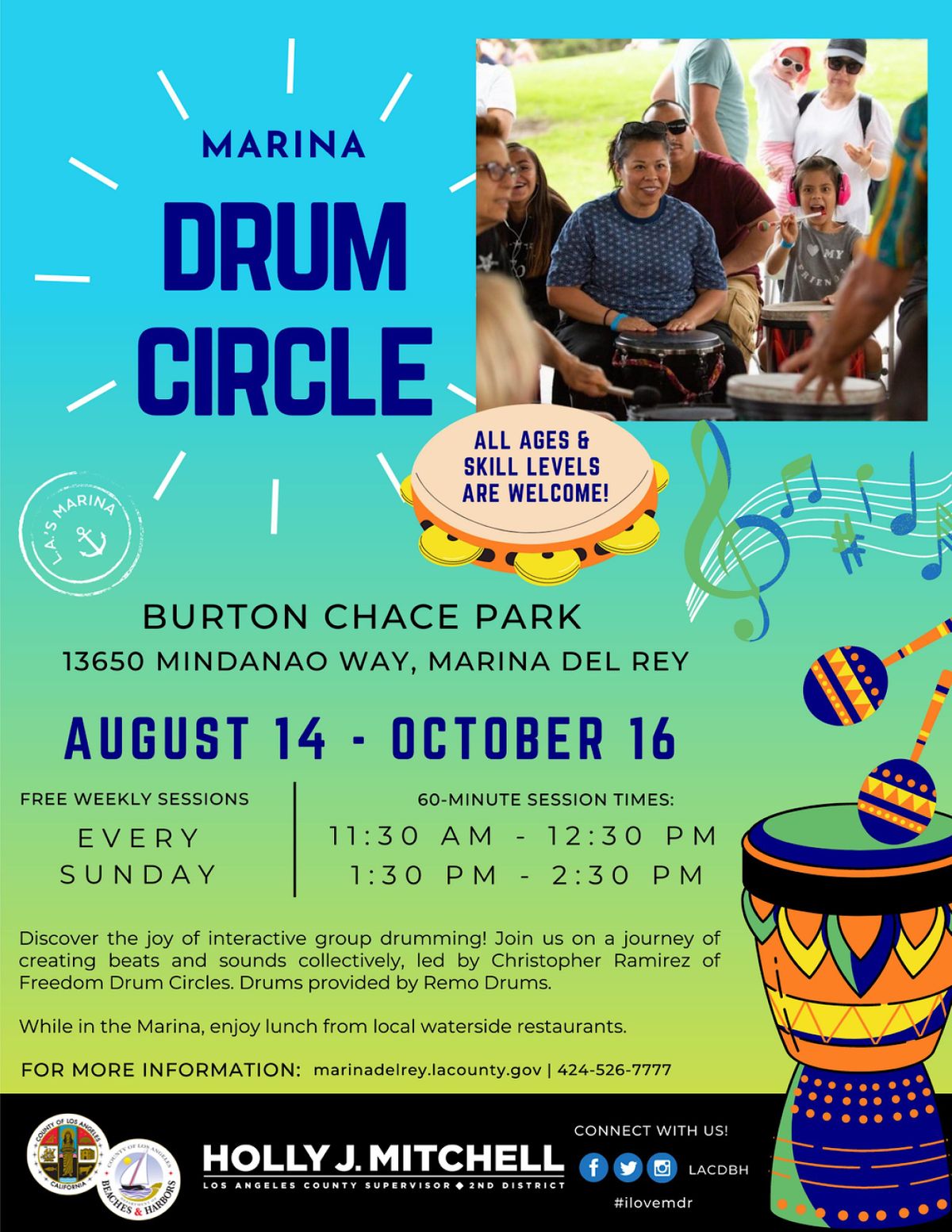 Marina Drum Circle, Burton Chace Park, Marina del Rey, 11 September 2022