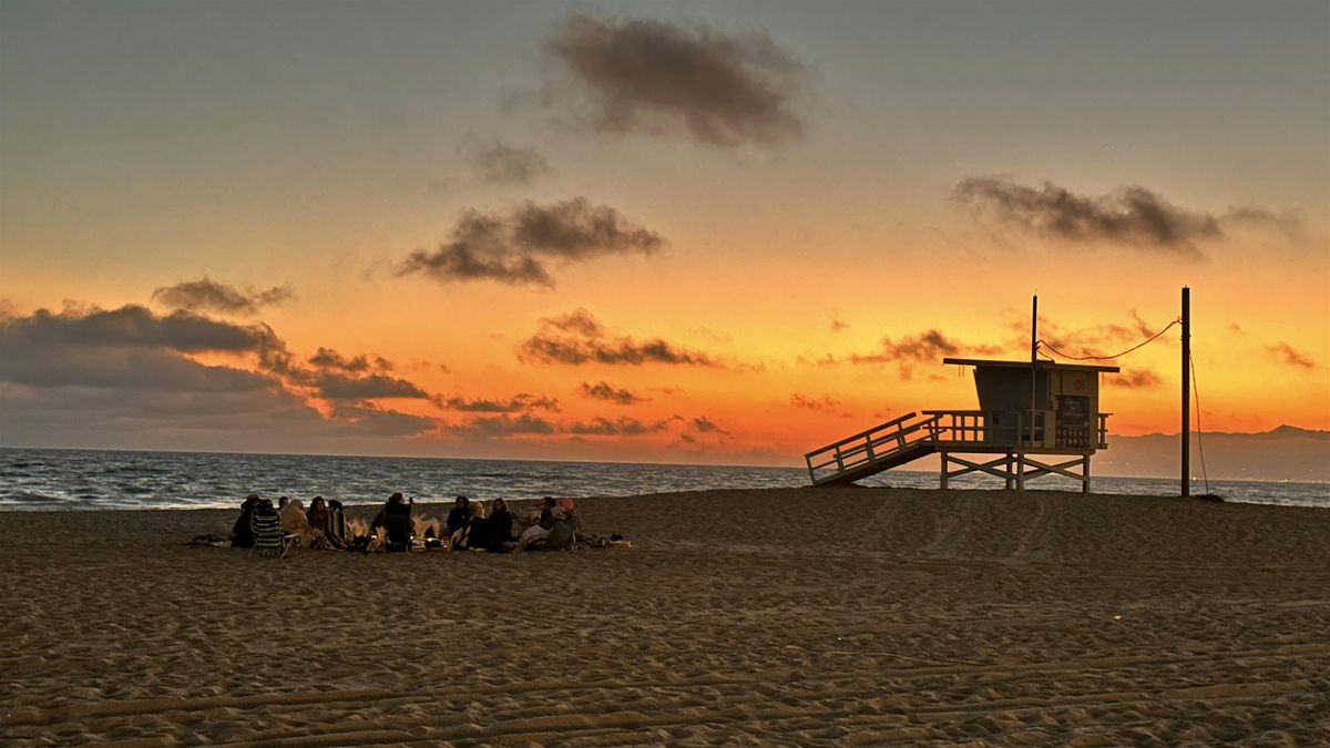 Co-Ed Sunset Circle on the Beach in Santa Monica