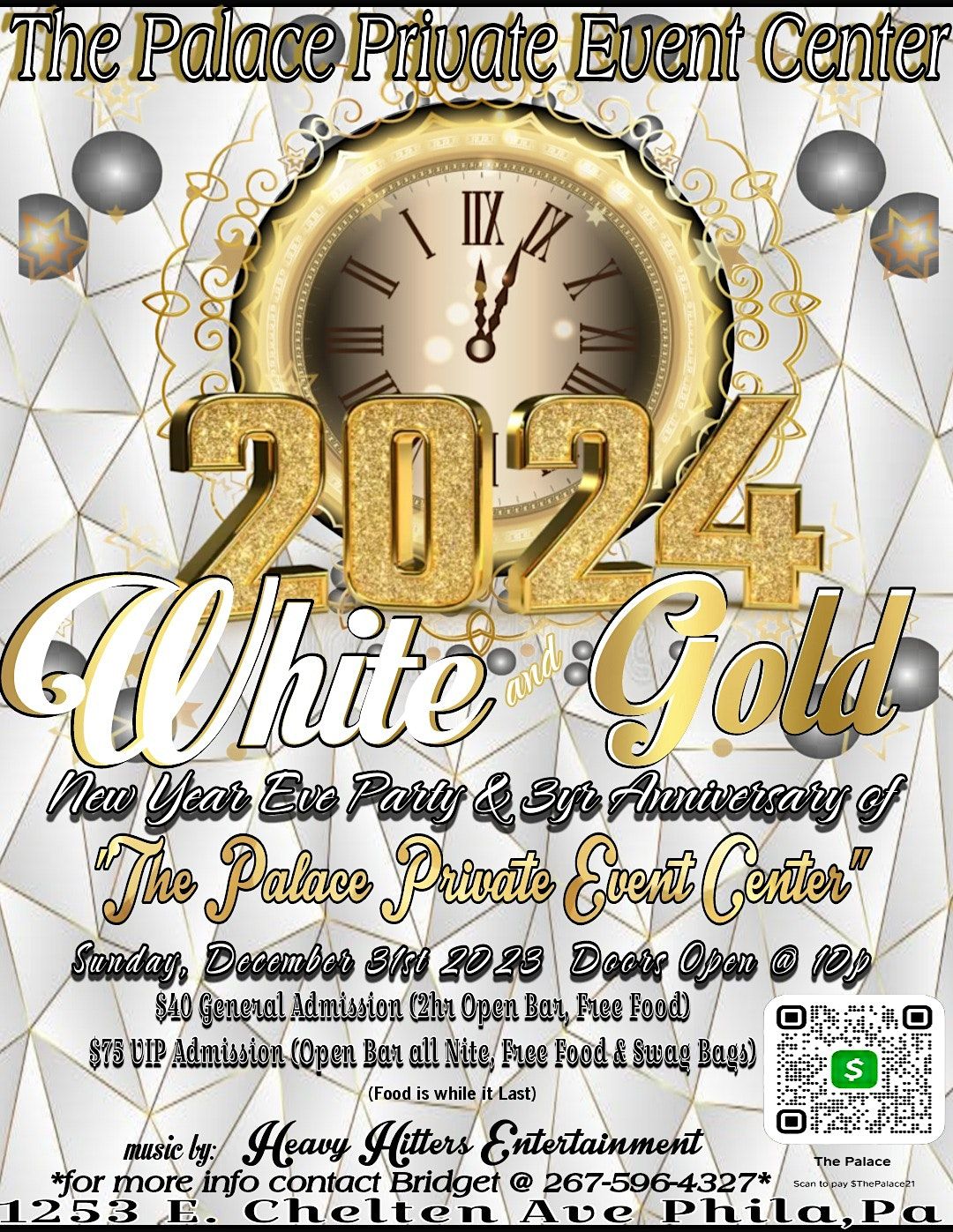WHITE & GOLD "NYE\/3YR ANNIVERSARY CELEBRATION"