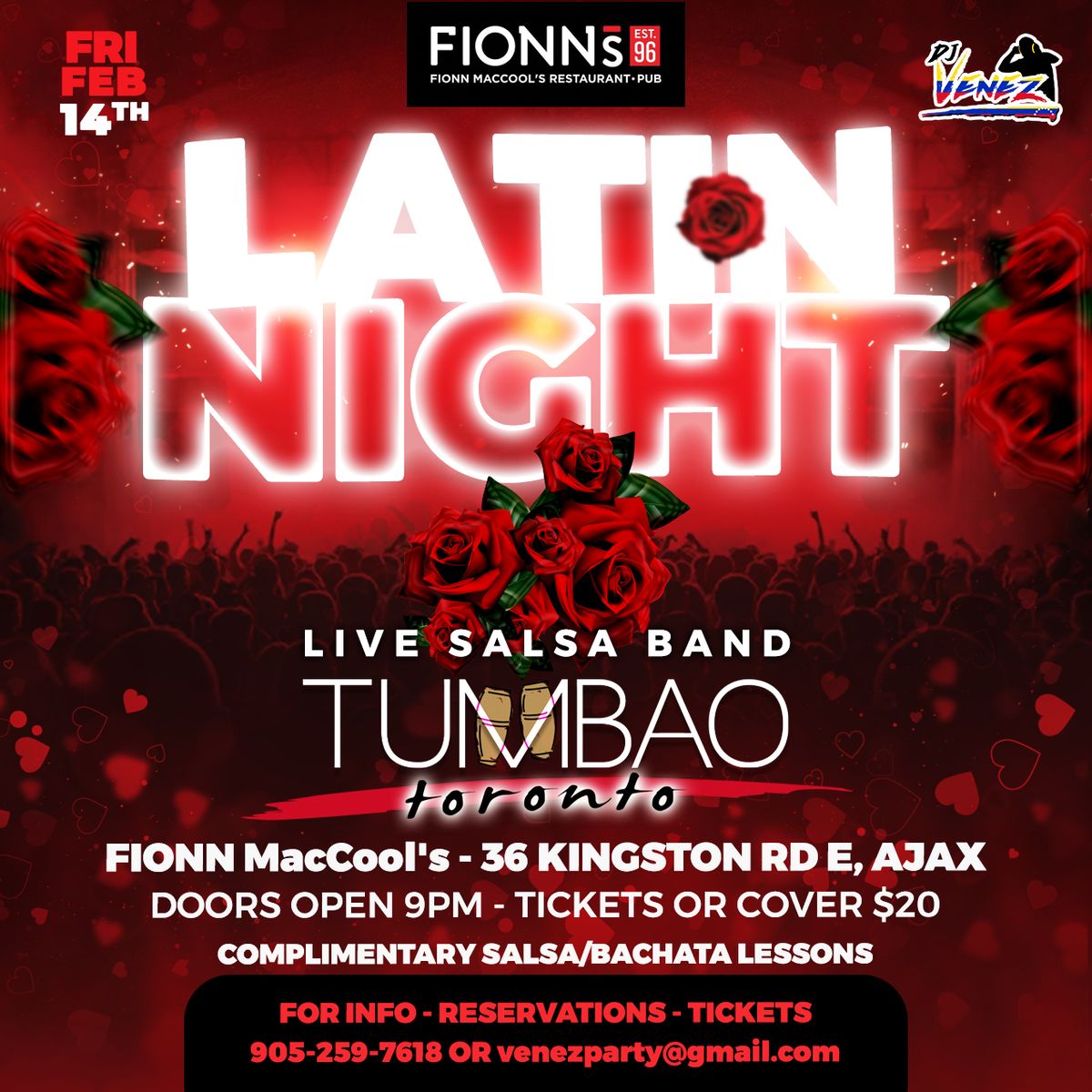 Latin Friday @ Fionn MacCools Ajax! Live Salsa Band!