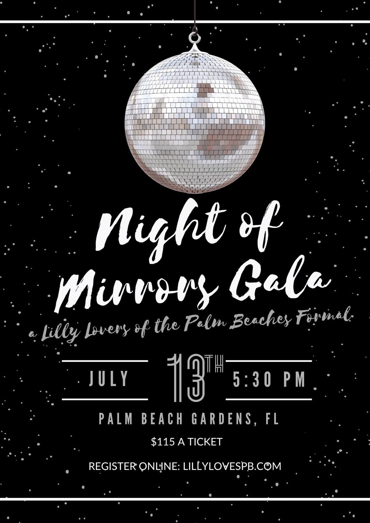 Night of Mirrors Gala, a Lilly Lovers of the Palm Beaches Formal