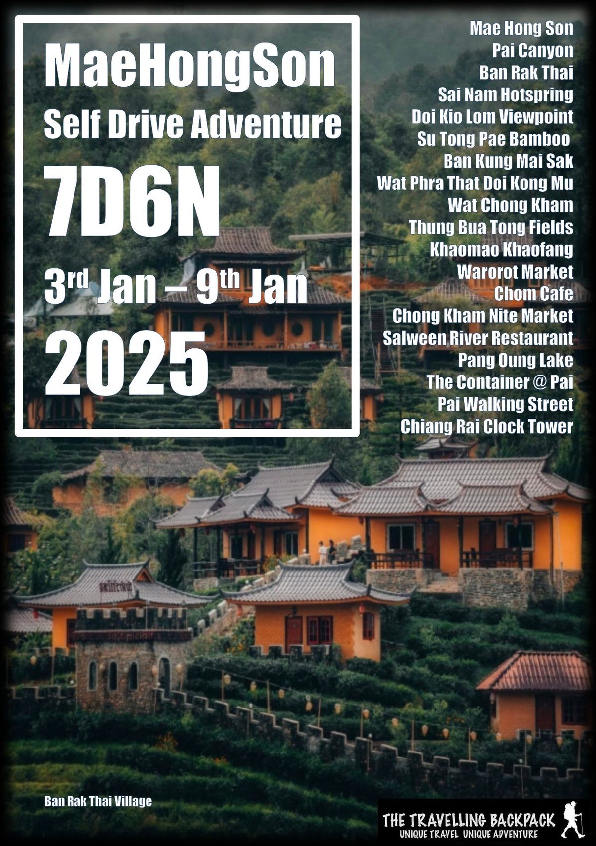 7D6N Mae Hong Son Self Drive Adventure January 2025