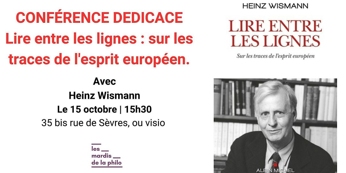 Conf\u00e9rence d\u00e9dicace : Heinz Wismann