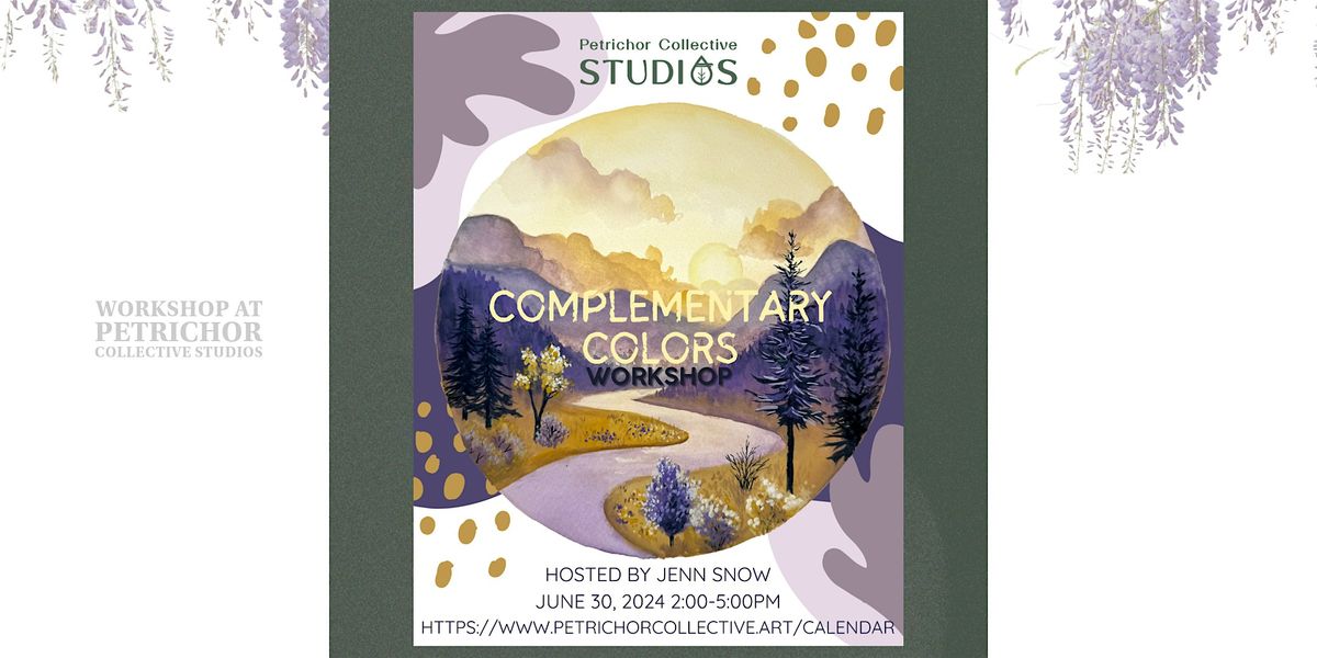 Complementary Colors in Gouache: Landscape in Purple and Yellow