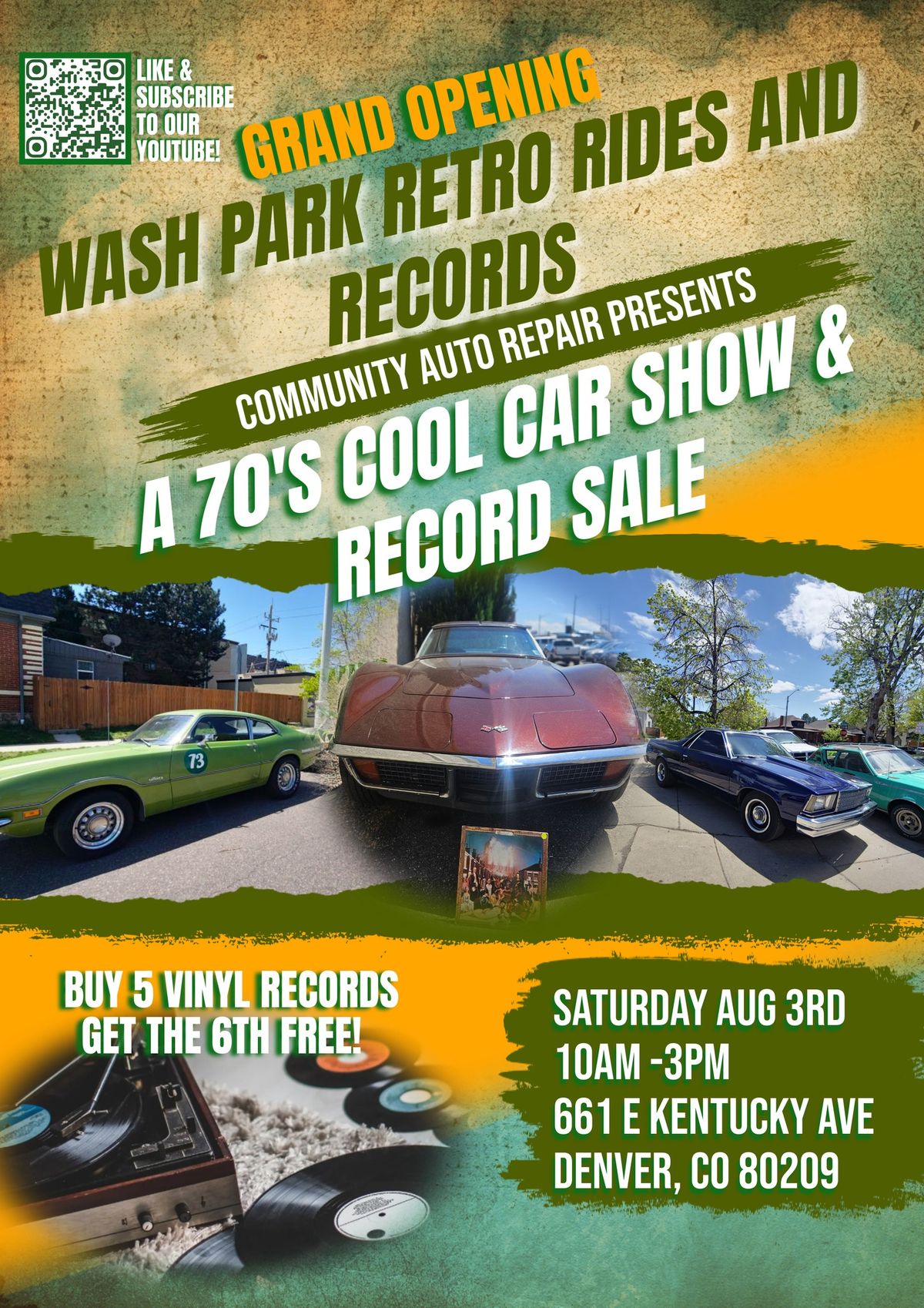 Wash Park Retro Rides & Records- A 70's Cool Car Show & Record Sale!