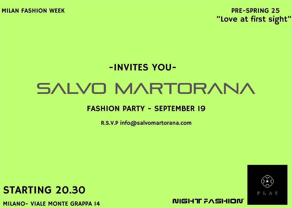 Evento: Fashion Night Out con Salvo Martorana @ Play Milano