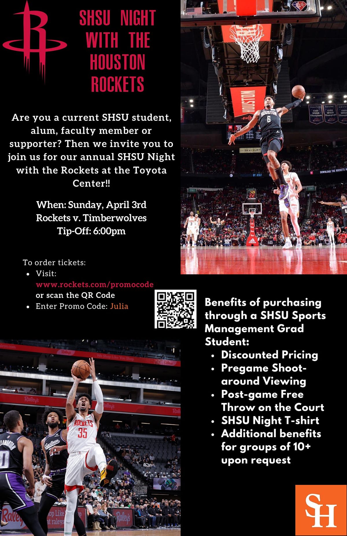 2022 SHSU Night with the Rockets VIP Event, Toyota Center, Houston, 3
