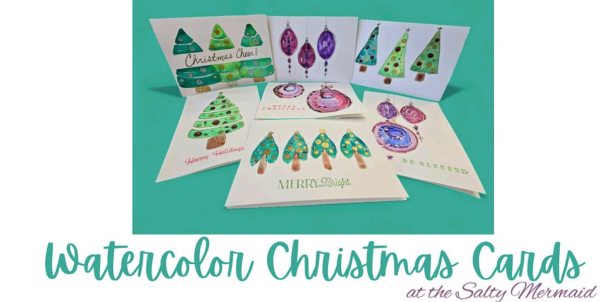 Watercolor Christmas Card Set (6)