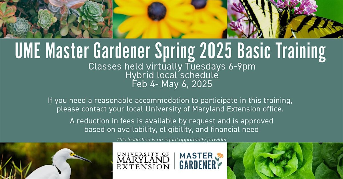 UME Calvert Master Gardener Training Spring 2025