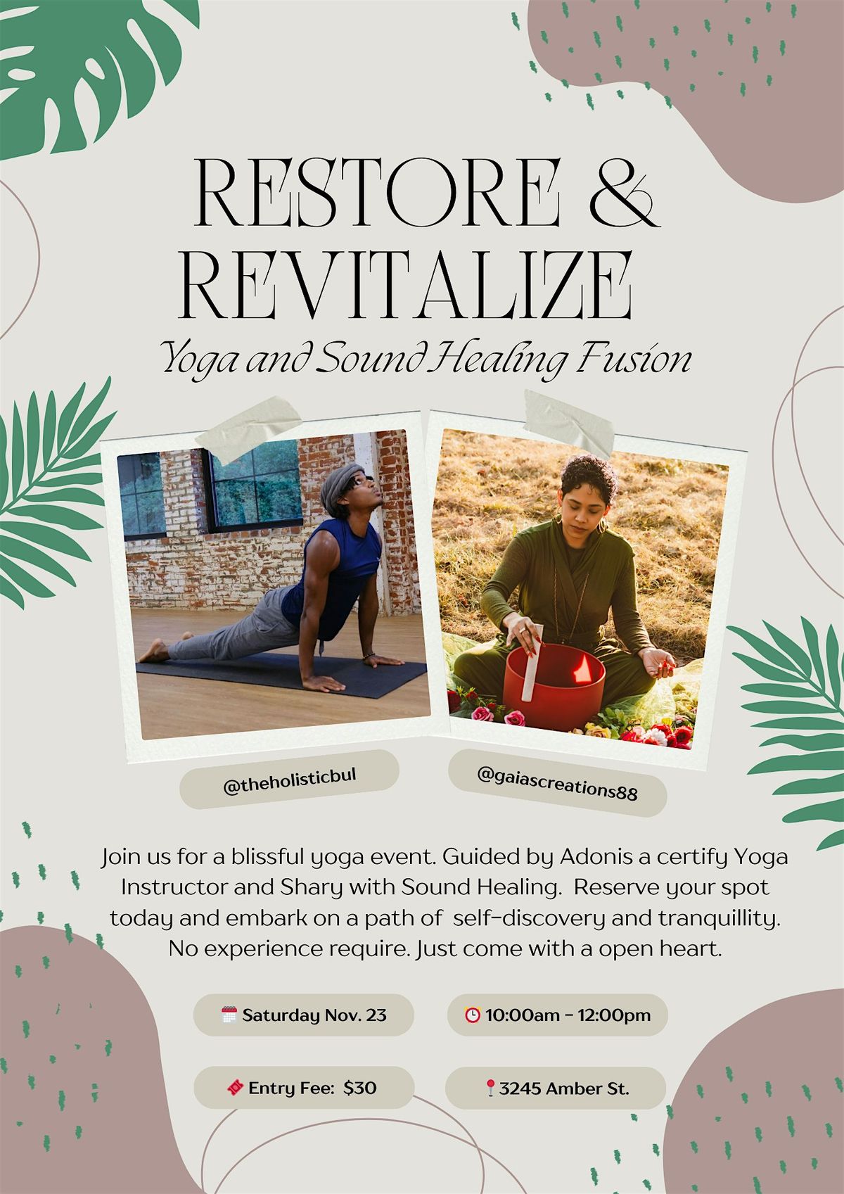 \u2728RESTORE & REVITALIZE: YOGA AND SOUND HEALING FUSION\u2728