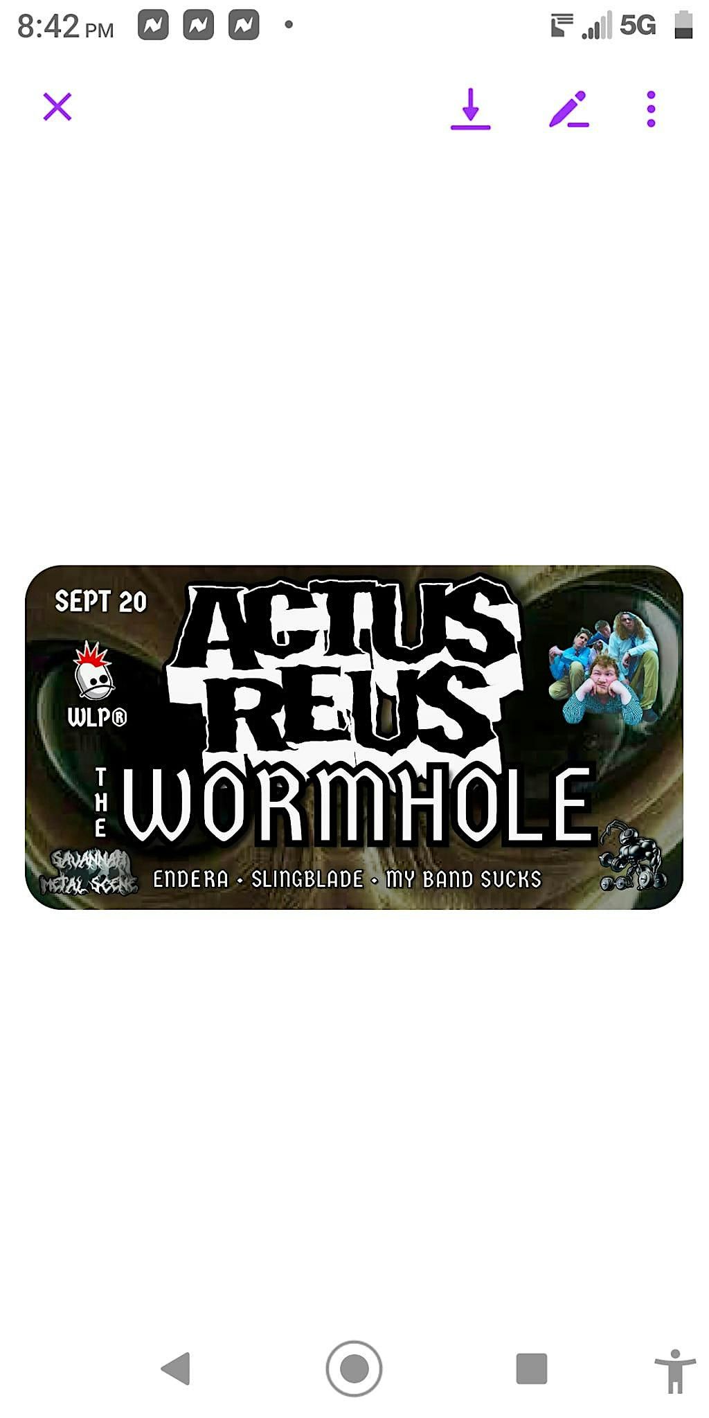 Actus Reus live at The Wormhole ( Metal)