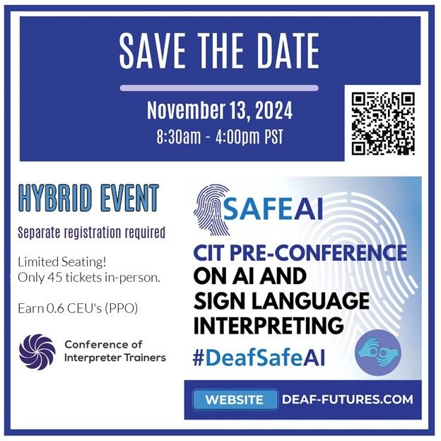 CIT Pre-Conference on AI and Sign Language Interpreting