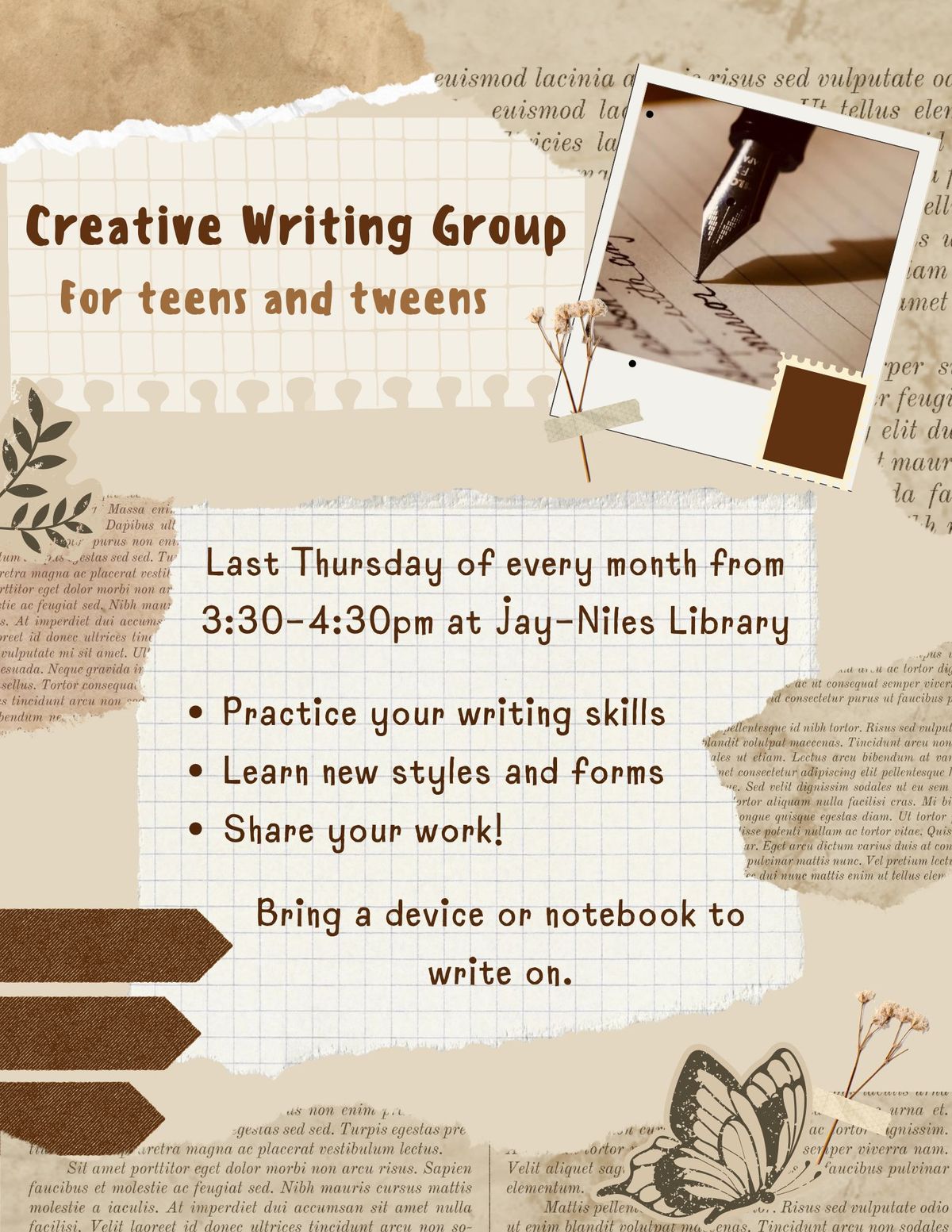 Creative Writing Group for Teens and Tweens