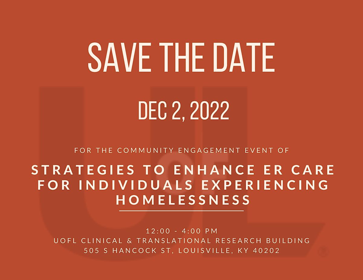 Ul Strategies To Enhance Er Care For Individuals Experiencing Homelessness 505 S Hancock St 8073