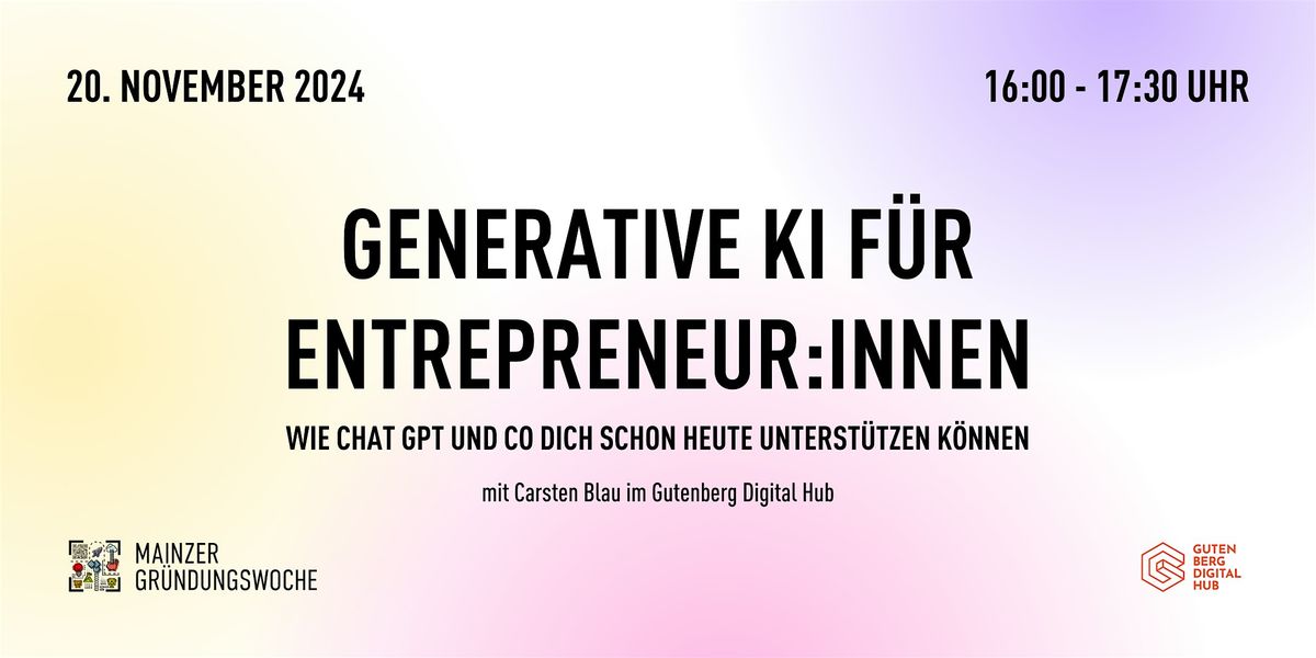 Generative KI f\u00fcr Entrepreneur:innen