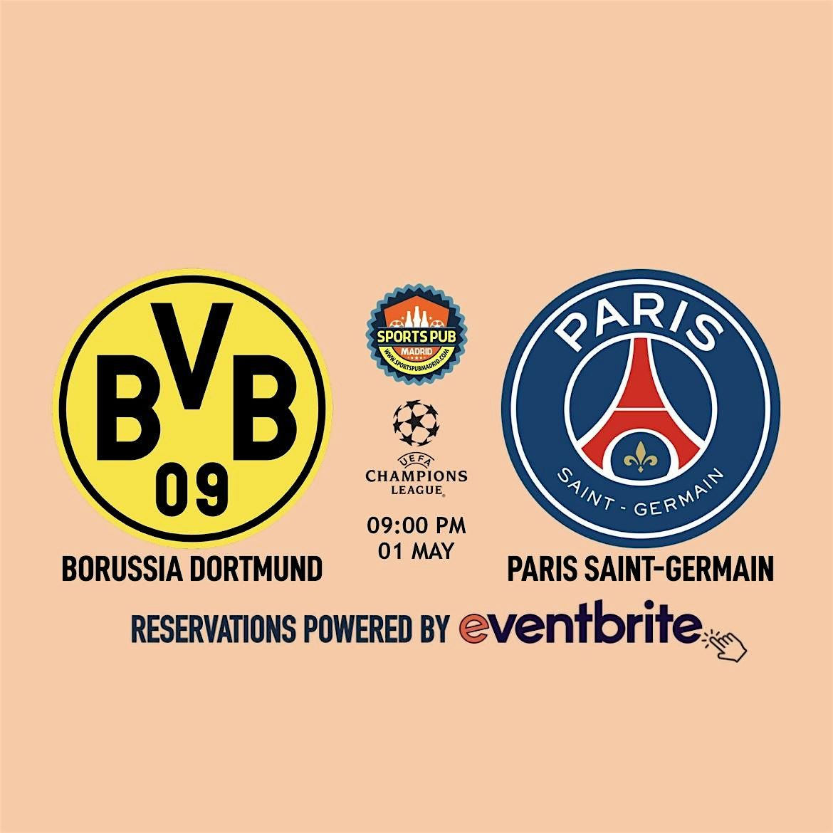 B. Dortmund v PSG Paris | Champions League  - Sports Pub Malasa\u00f1a