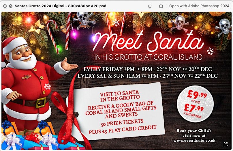 Meet Santa at Coral Island Blackpool 2024