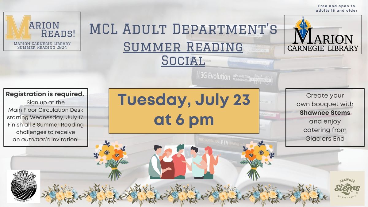 MCL Adult Department Summer Reading Social