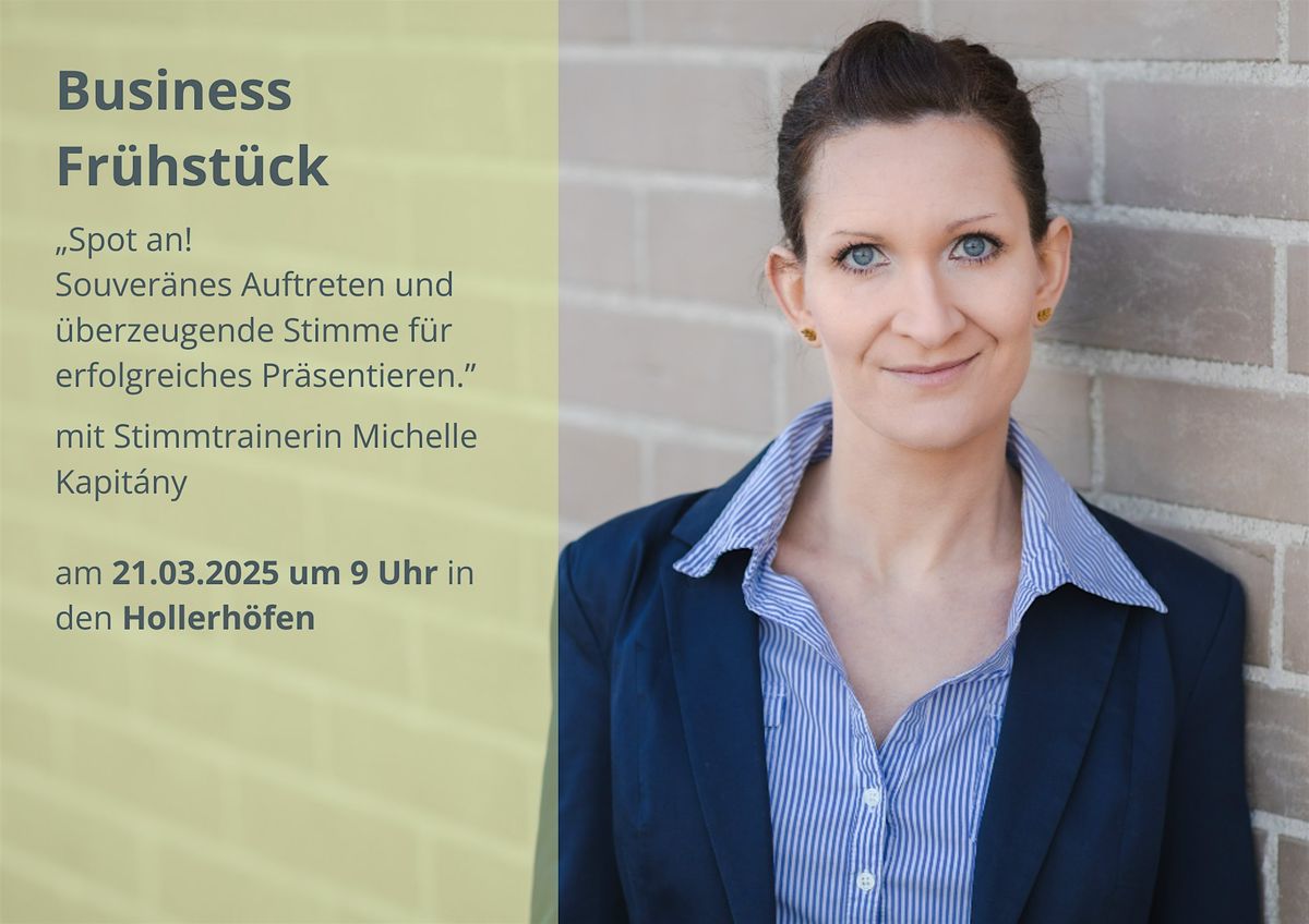 Business Fr\u00fchst\u00fcck mit Michelle Kapit\u00e1ny