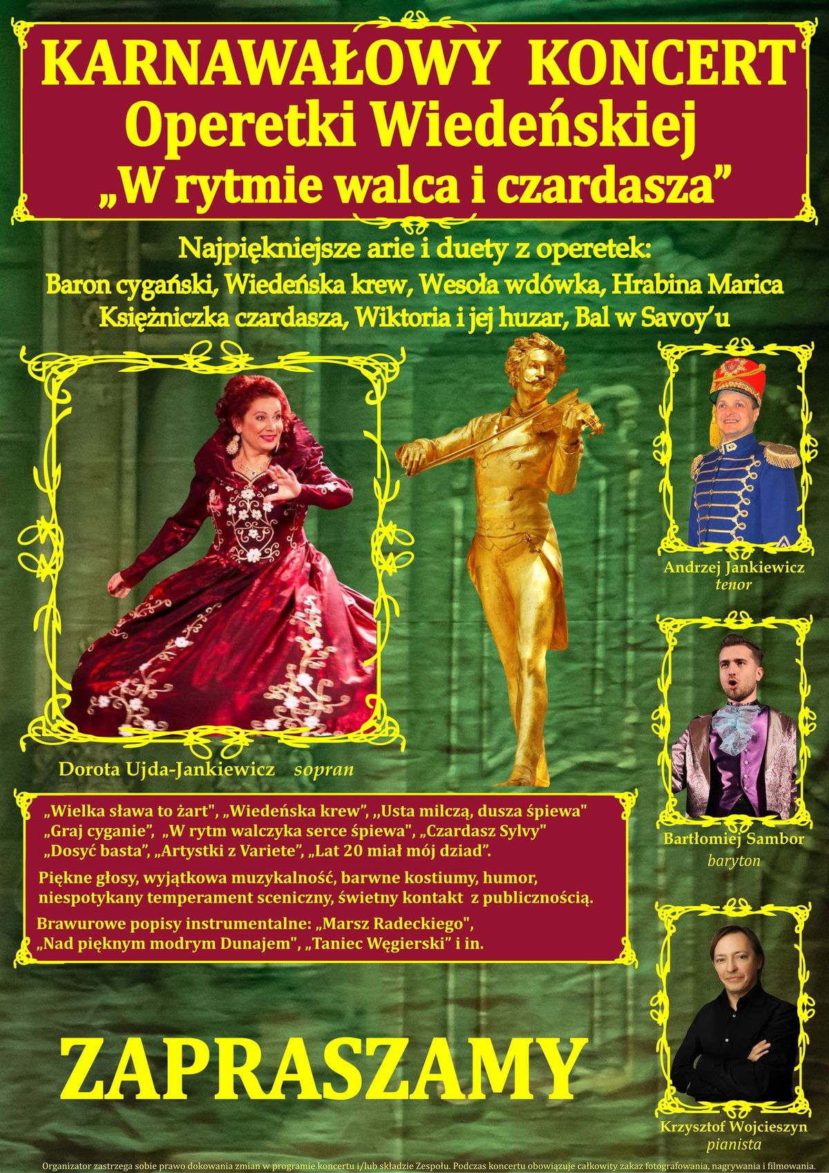 Karnawa\u0142owy Koncert Operetki Wiede\u0144skiej     "W rytmie walca i czardasza"