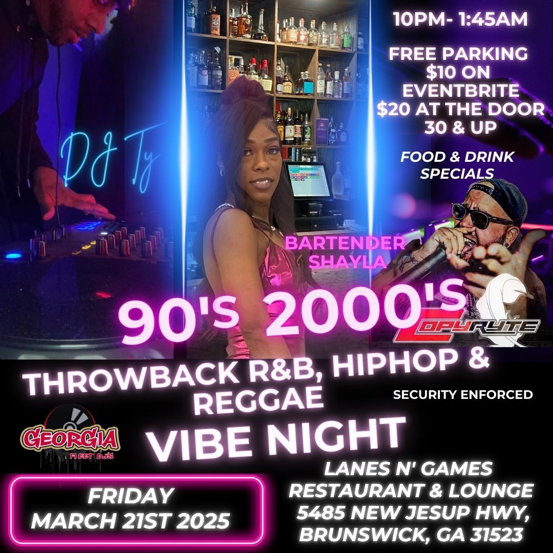 90s 2000s Throwback R&B Hiphop and Reggae Vibe Night 