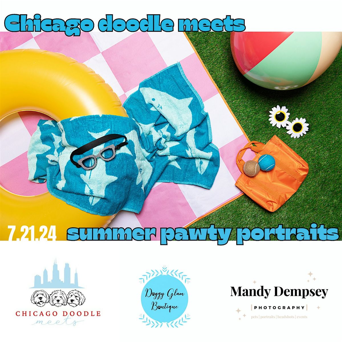 Chicago Doodle Meets Summer Portrait Pawty