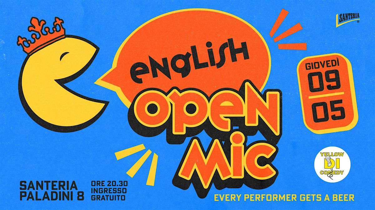 Free Entry English standup comedy open mic 8:30pm