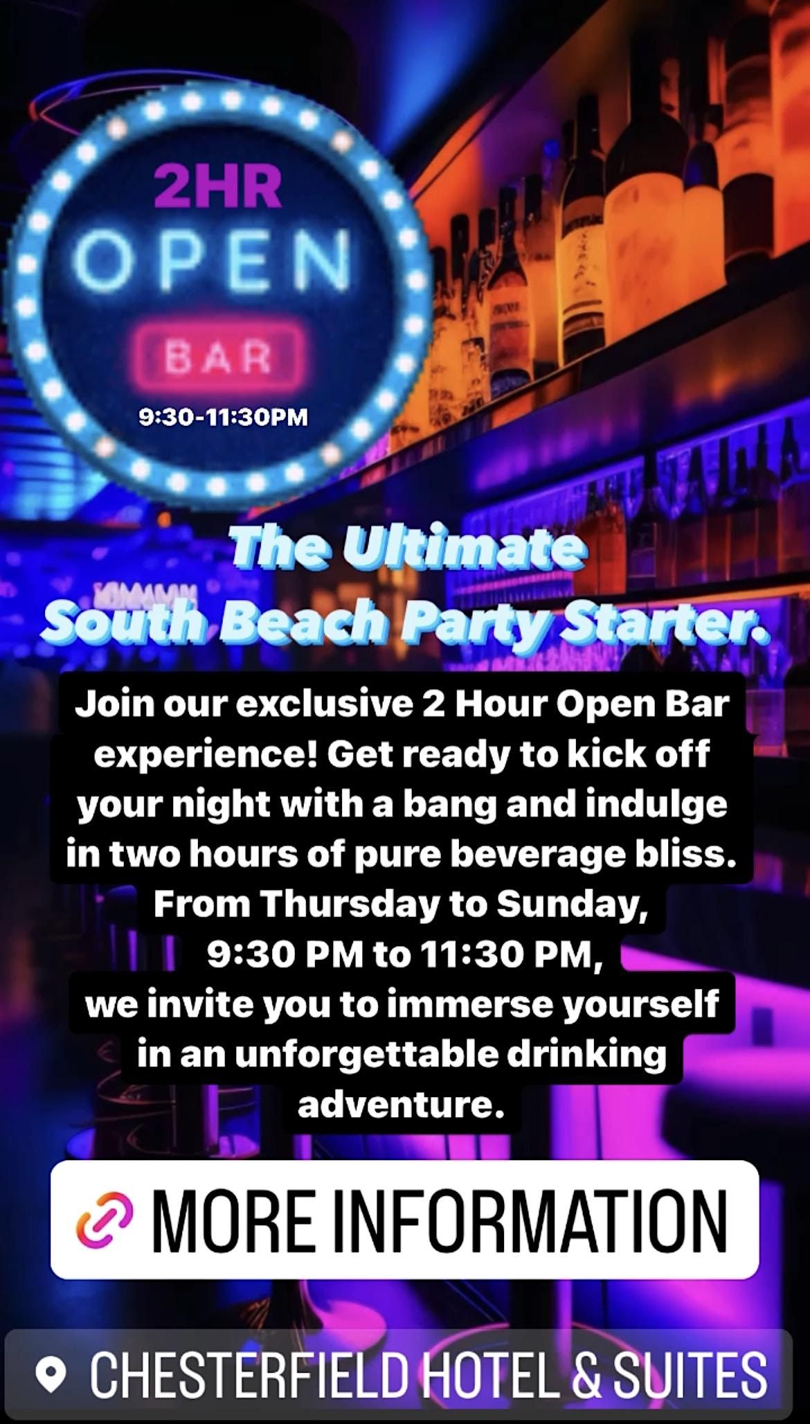 Open Bar  on the patio