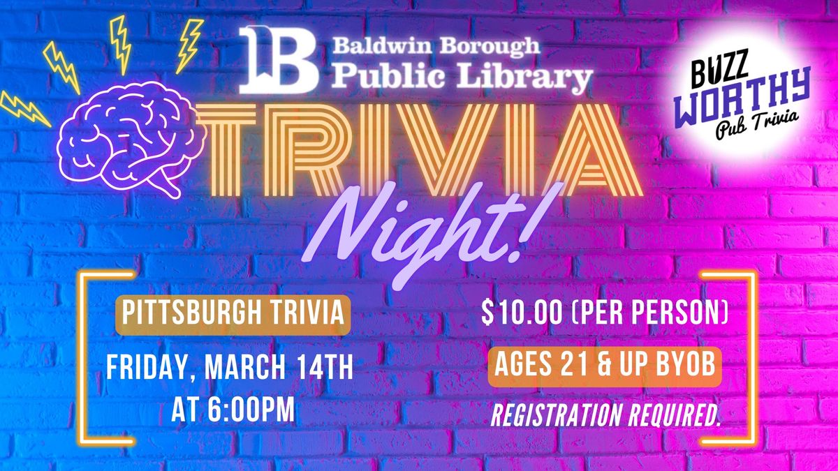 BBPL Trivia Night: Pittsburgh with Buzz Worthy Pub Trivia 