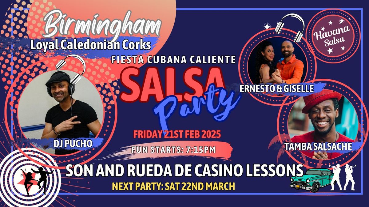 FIESTA CUBANA CALIENTE: HS B'HAM "SON AND RUEDA DE CASINO LESSONS" TAMBA SALSACHE, ERNESTO & GISELLE