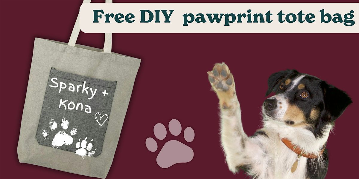 Make a custom Paw Print Tote Bag with Sploot at the Furry Scurry