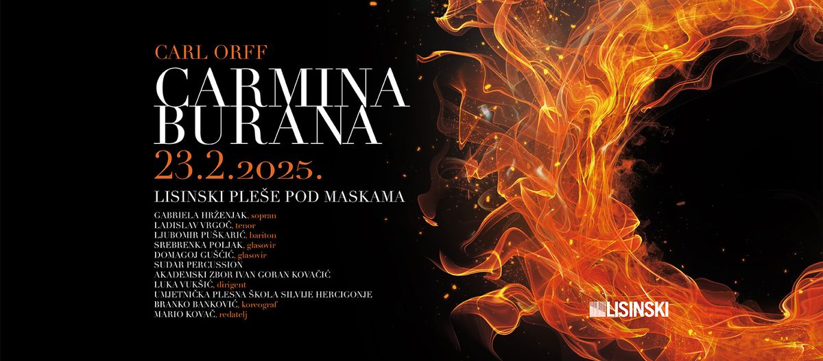 C. ORFF: CARMINA BURANA LISINSKI PLE\u0160E POD MASKAMA