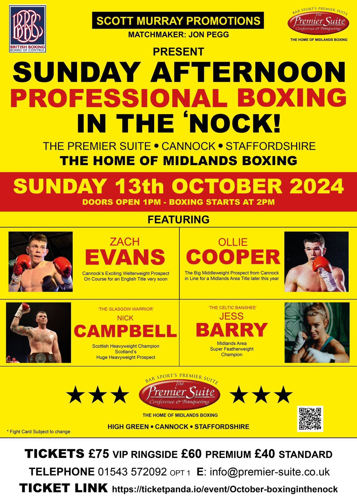 Sunday Afternoon Professional Boxing in the \u2018Nock Open Show