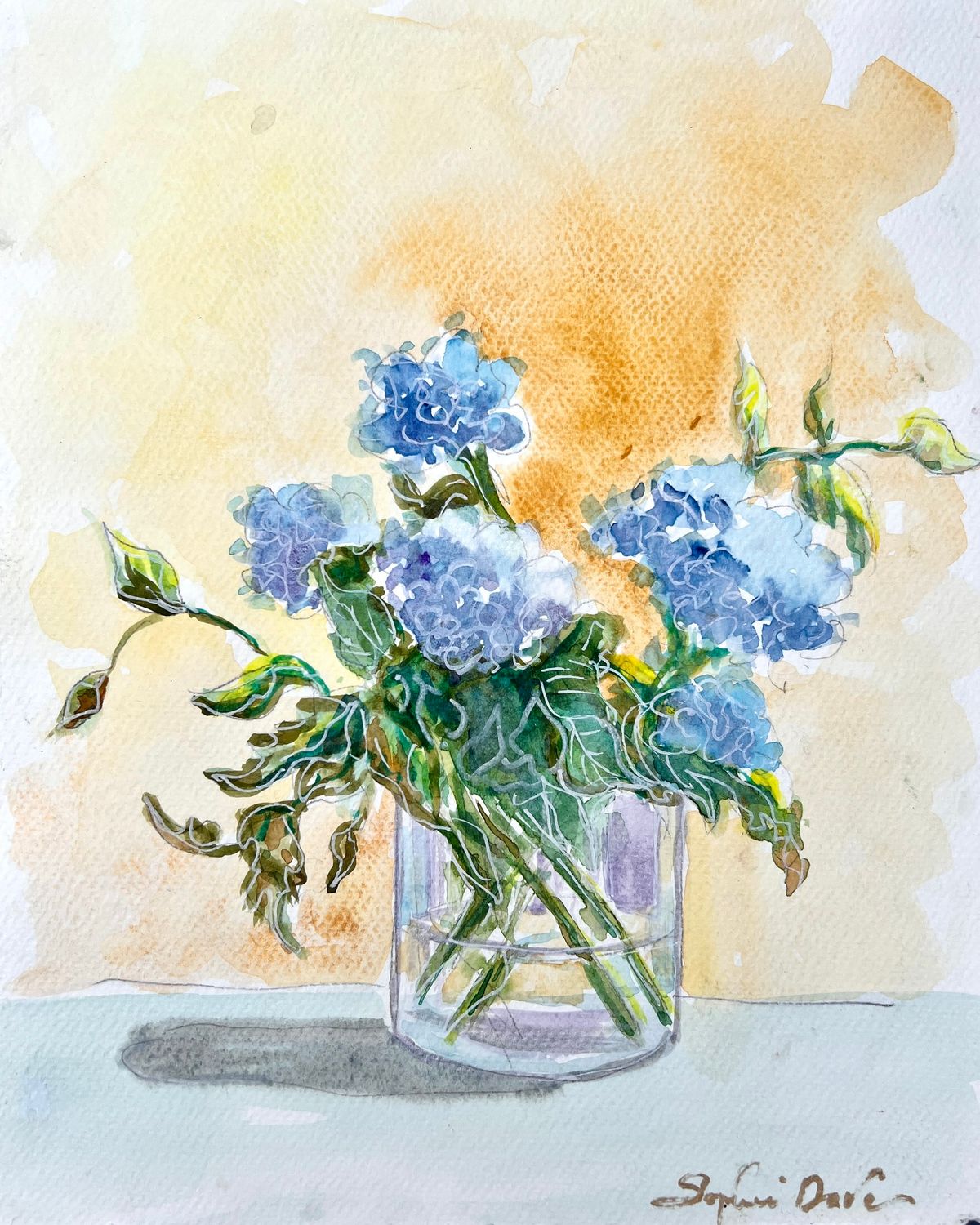 Hydrangea Watercolor Painting Class at Smallcakes