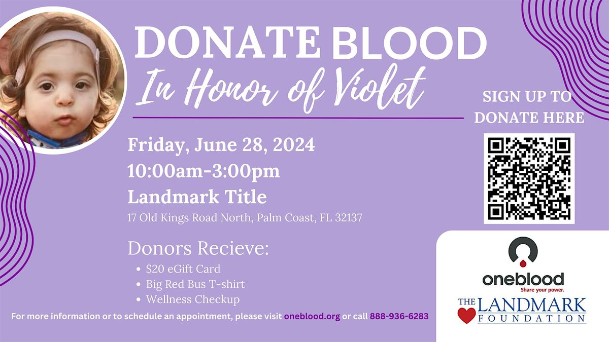 Blood Donation Drive in Honor of Violet