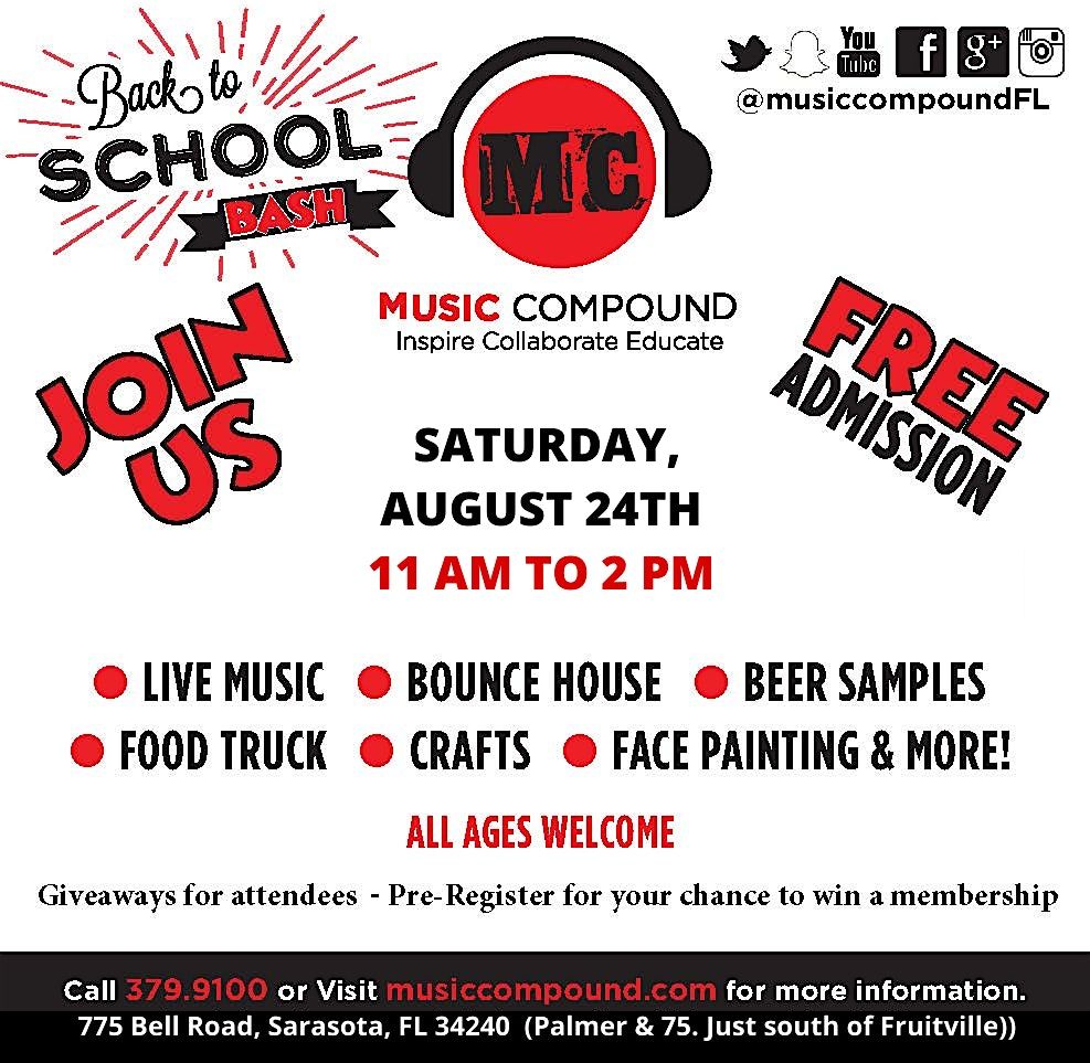 Back to School Bash and open house at Music Compound's new facility