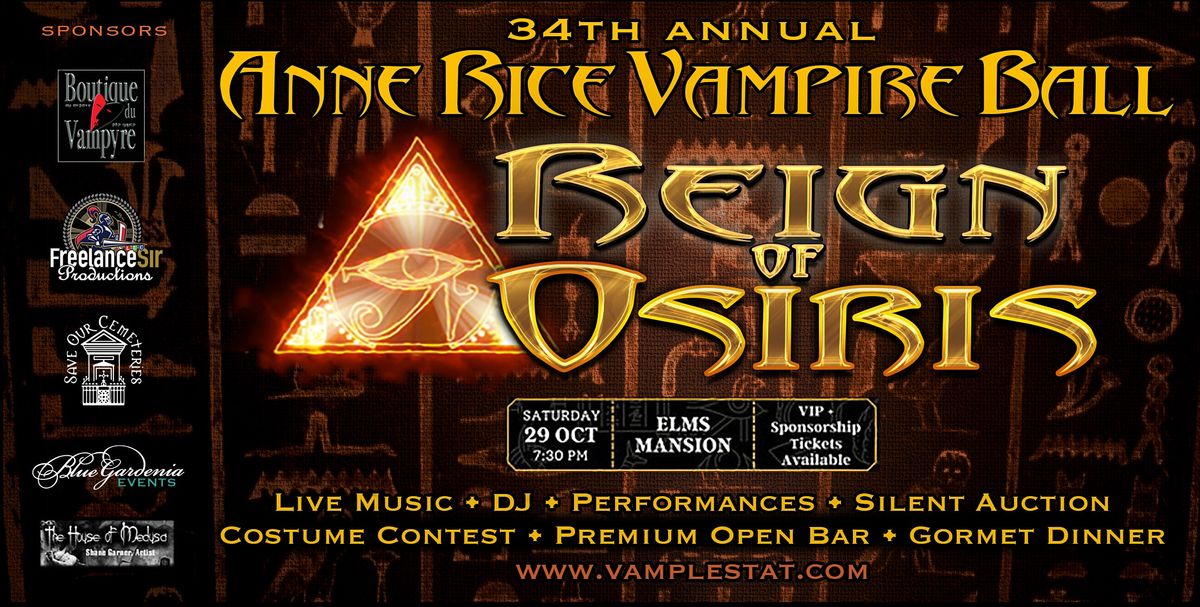 Anne Rice Vampire Lestat Fan Club Sponsorships 2022, 15 June to 1 January