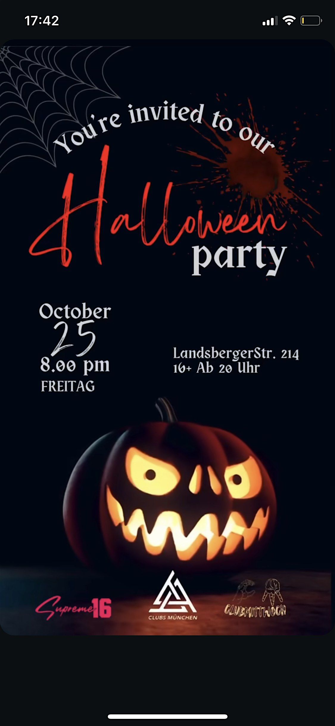 PRE XXL HALLOWEEN PARTY AB 16 - FREITAG 25.10