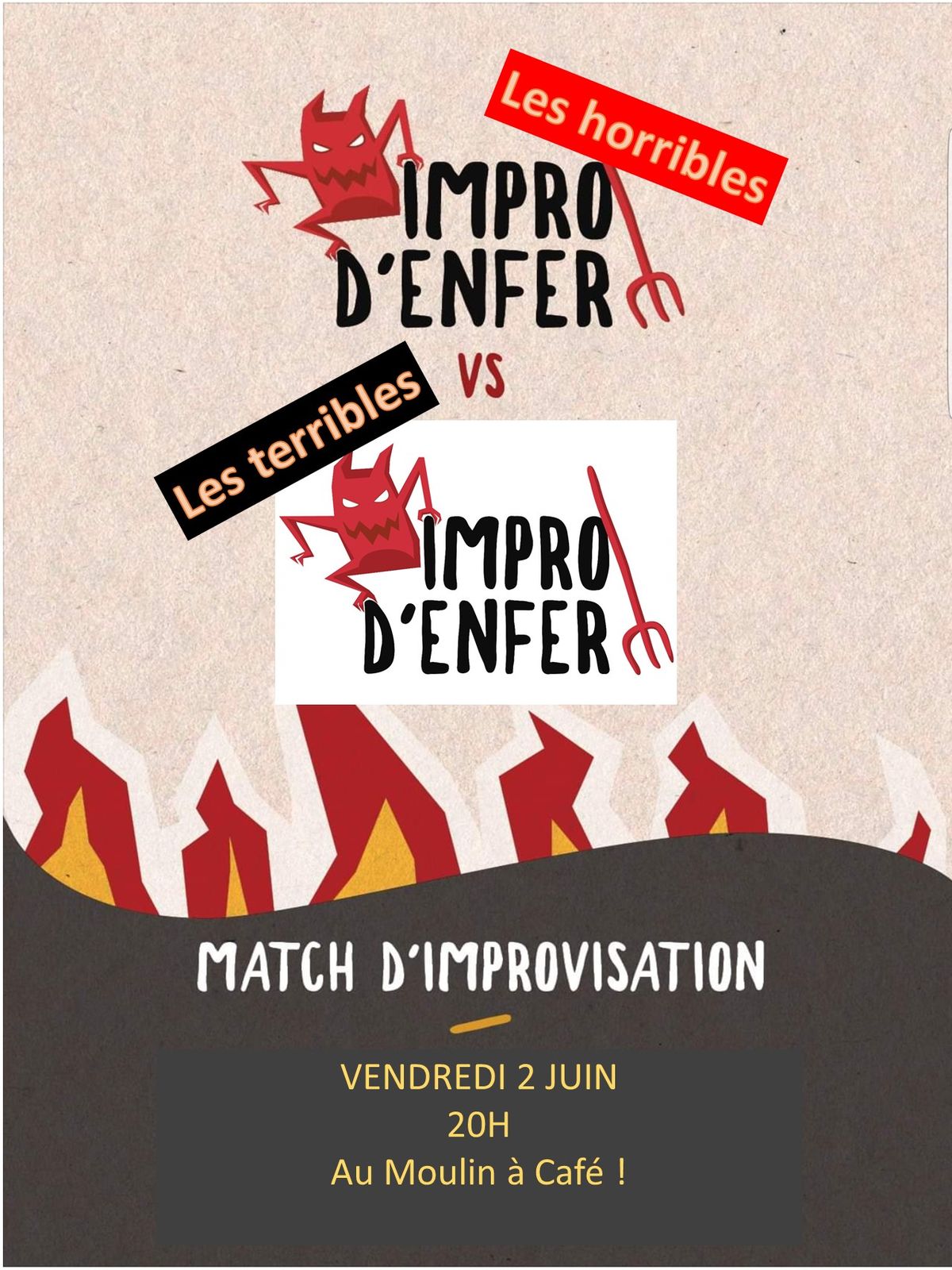 Match d'improvisation Impro D'Enfer vs Impro D'Enfer