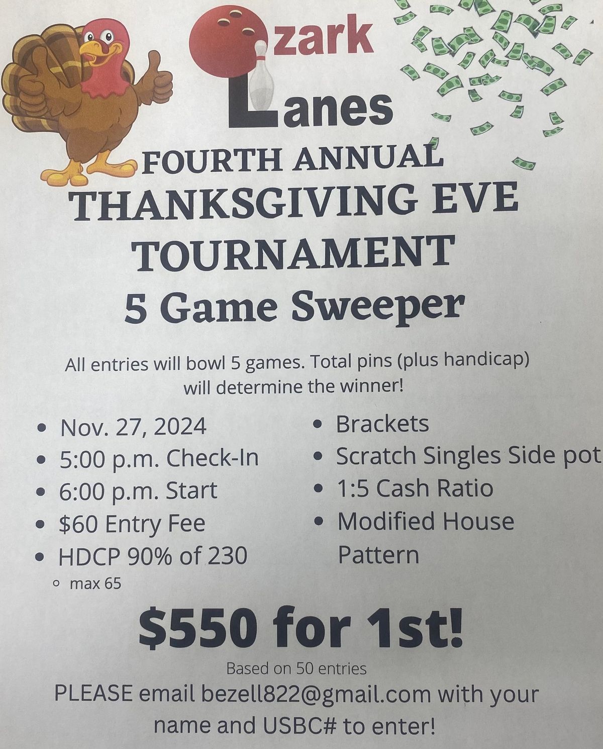 OZL Thanksgiving Eve Tournament Singles