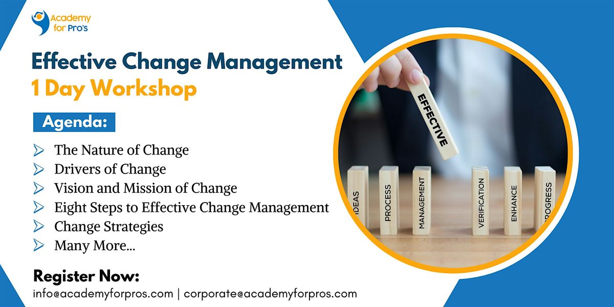 Effective Change Management 1 Day Workshop in Tacoma, WA