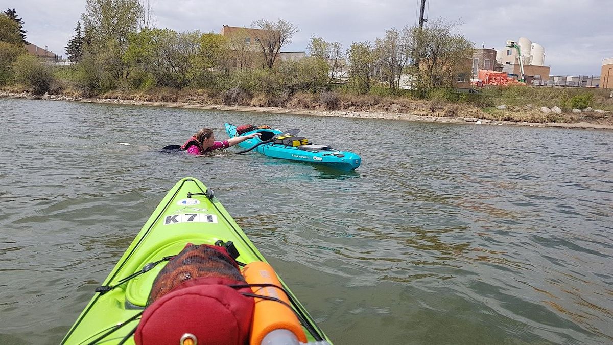 SCC kayak self rescue clinic, Saskatoon Canoe Club, 9 August 2022