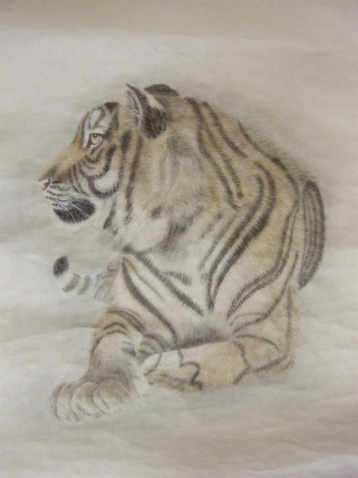 Chinese Brush Painting - Tiger in the Semi-meticulous style: Anne Allan