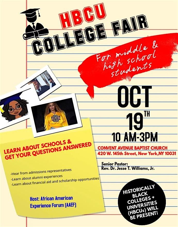 2024 HBCU COLLEGE FAIR, Convent Avenue Baptist Church, New York, 19 ...