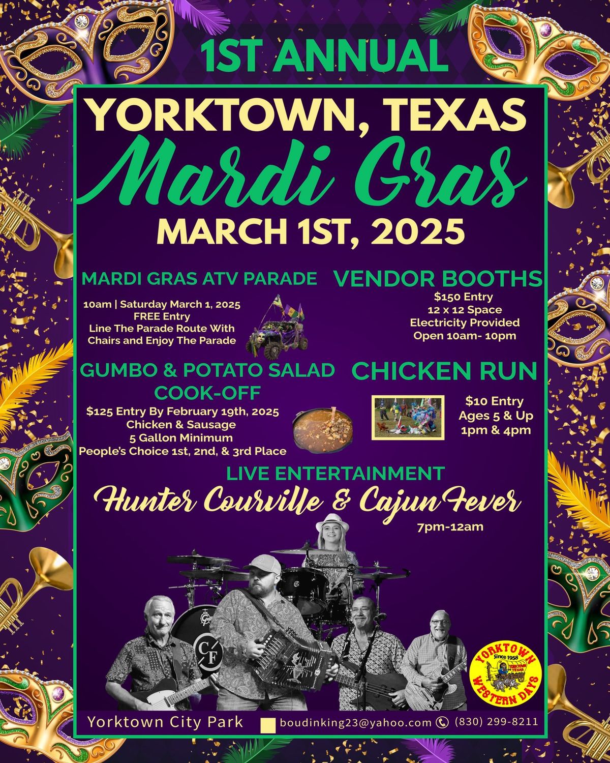 Hunter Courville & Cajun Fever | 1st Annual Yorktown, Texas Mardi Gras