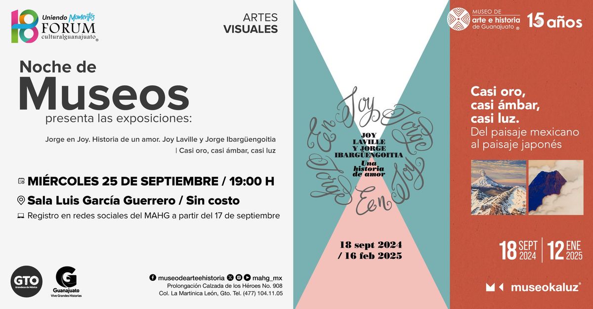 Noche de Museos: Jorge en Joy. Joy Laville y Jorge Ibarg\u00fcengoitia + Casi oro, casi \u00e1mbar, casi luz