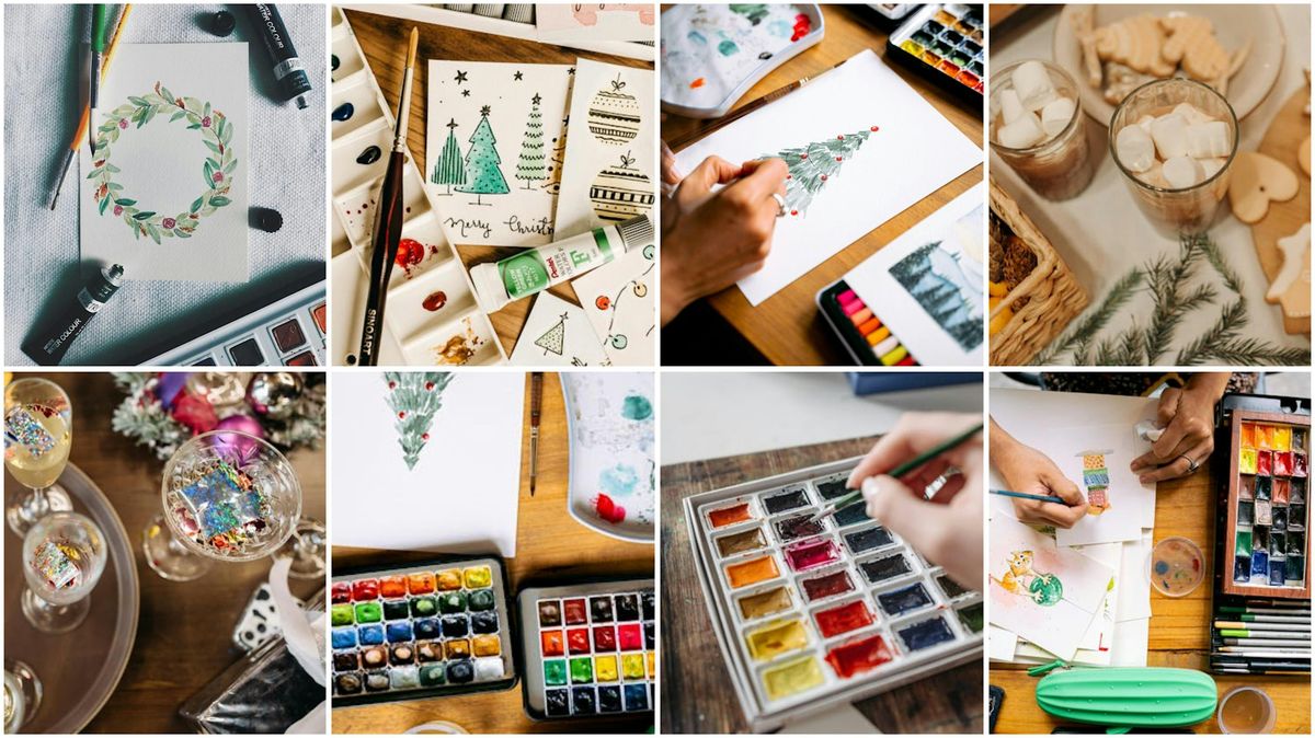 Kreativ-Brunch X-Mas Edition: Postkarten & Lesezeichen mit Aquarell